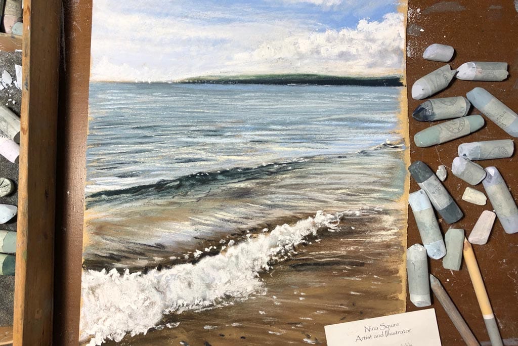 seascape in soft pastel workshop with NIna Squire