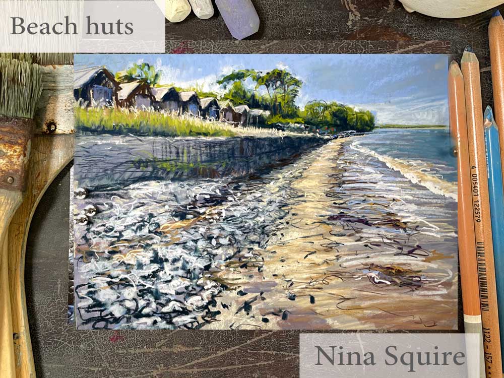 Beach Huts in Soft Pastel