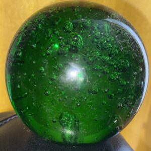 Vintage Green Glass Dump Paperweight With Air Bubbles Mesmerising …