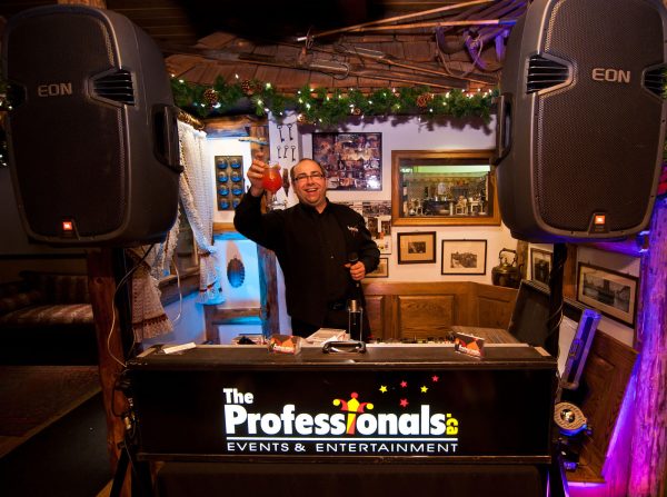 DJ Funkiphil behind the DJ booth