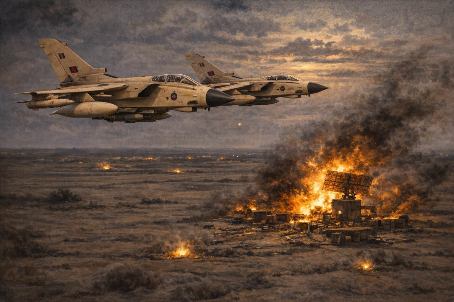 Panavia Tornados Strike Iraqi Radar Systems