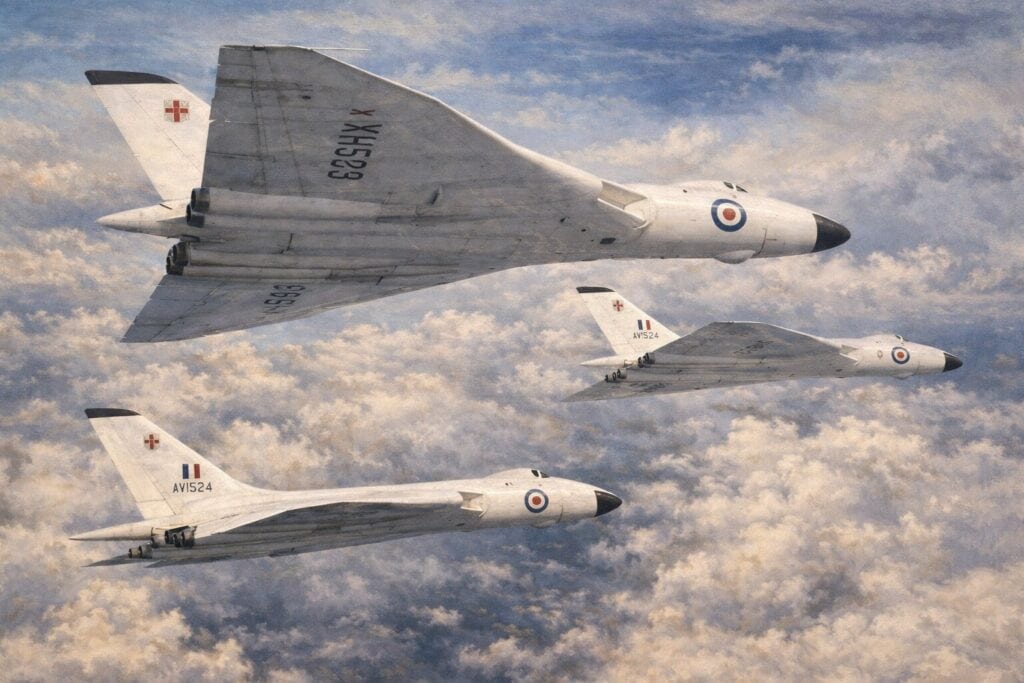 Avro Vulcans in Flight