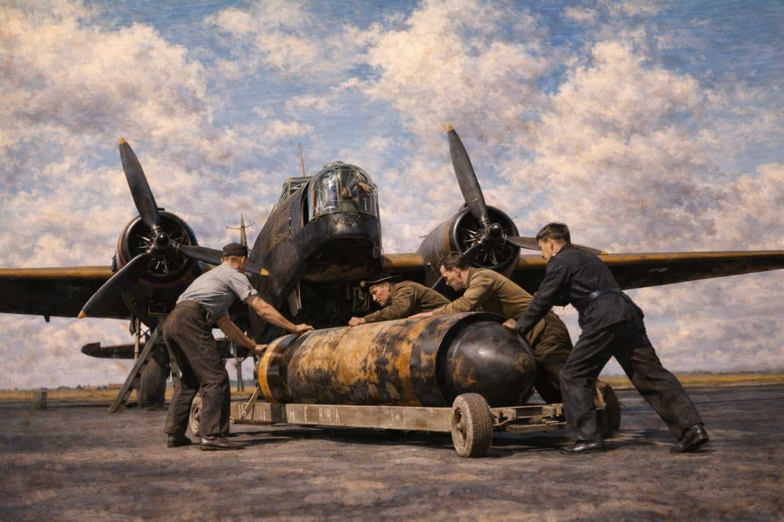 First 4,000-lb Bomb Used by Bomber Command Against Emden