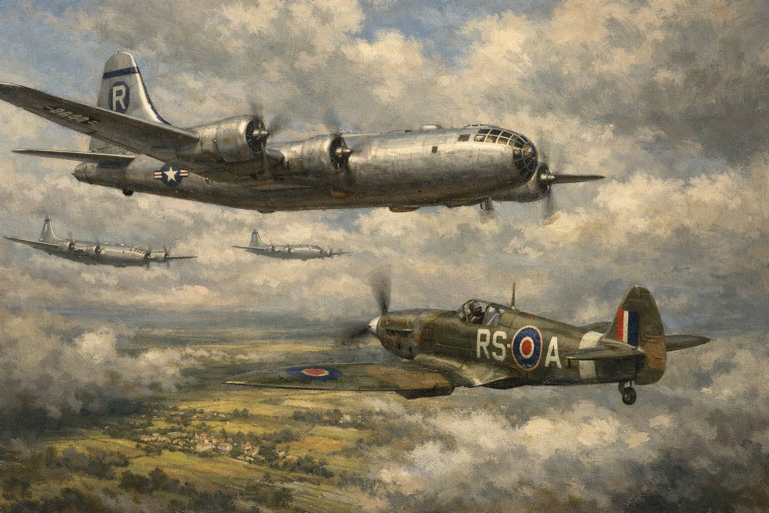 USAF B-29 Exercise with RAF Fighter Command