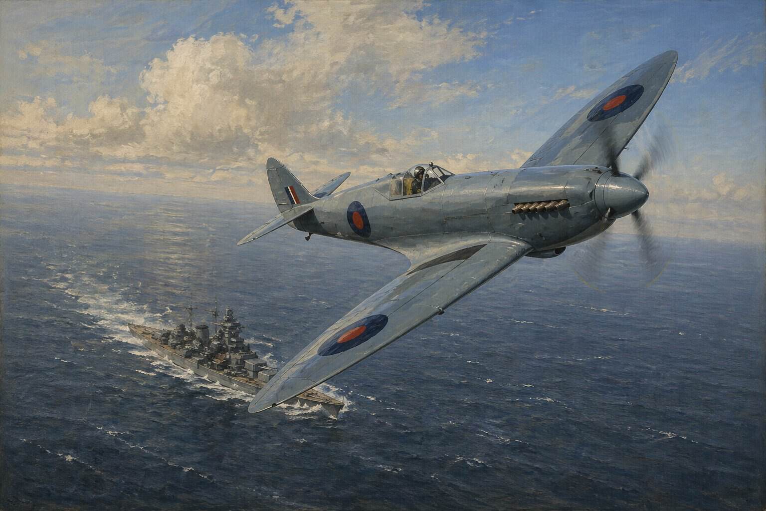 PRU Spitfire Finds Bismarck in Norwegian Fjord in 1941