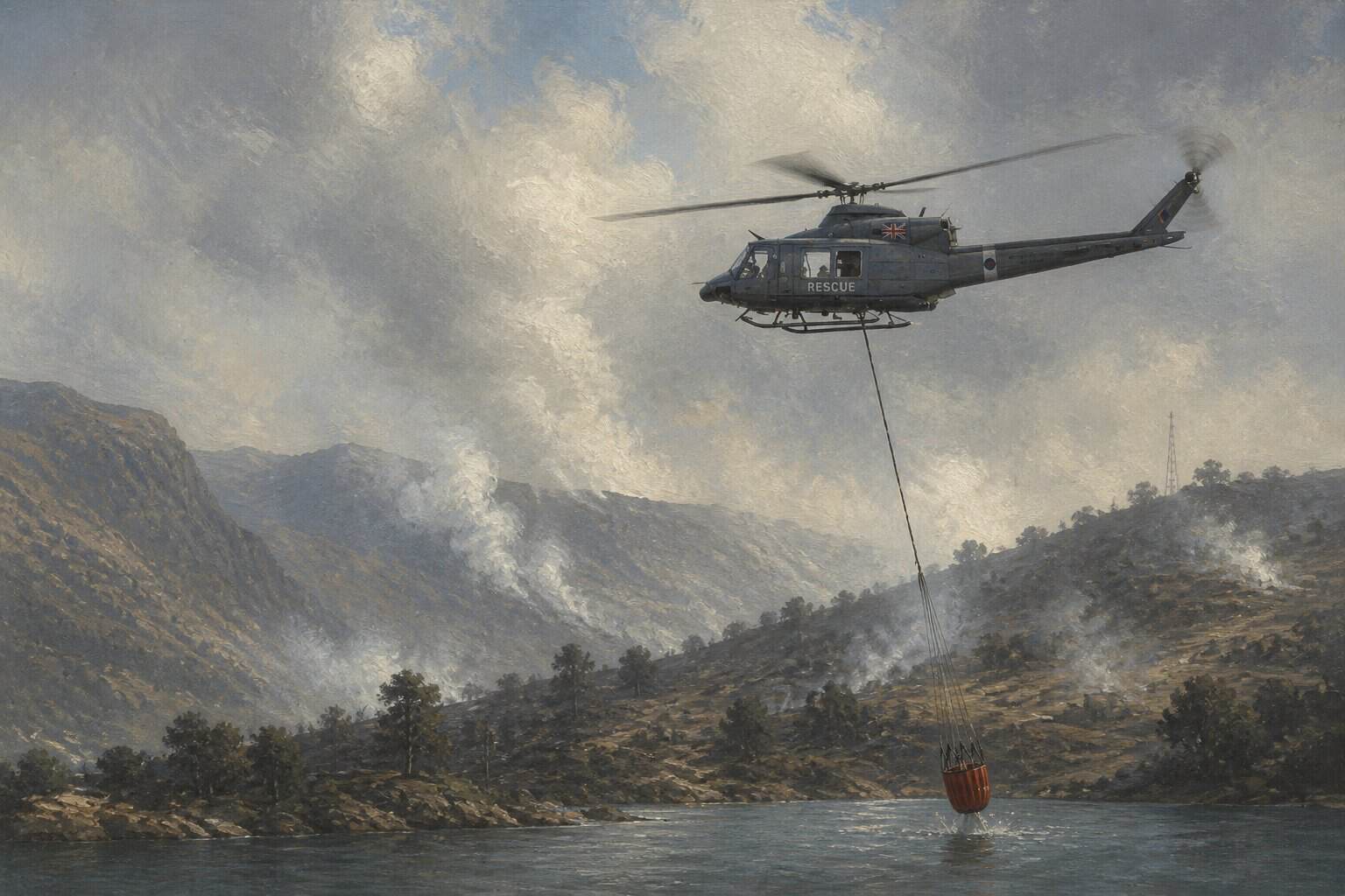 84 Squadron Helicopters Aid the Cyprus Wildfire Emergency