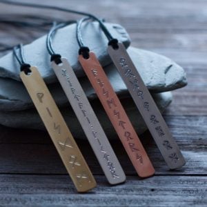 Rune Pendant - Bar Necklace - Custom Runes