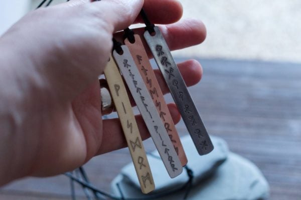 Rune Pendant - Bar Necklace - Custom Runes - Image 6