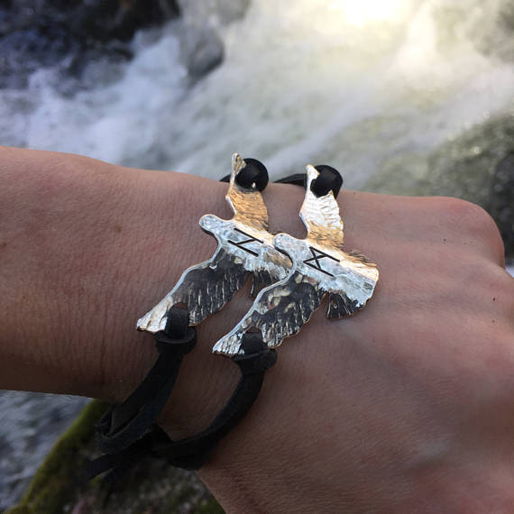 viking raven bracelet