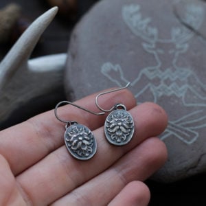 Greenman Earrings - Silver
