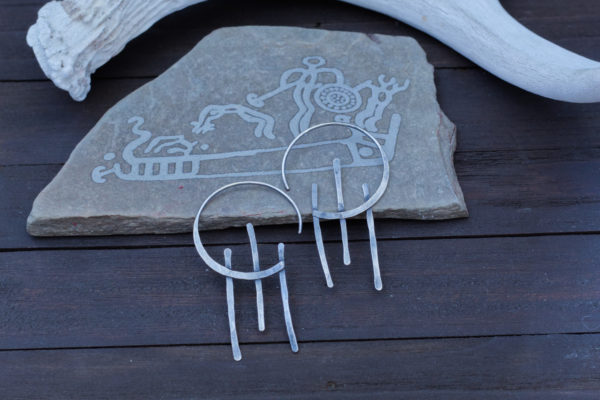 Gods of The Sun - Silver Hoop Earrings - Sol - Image 5