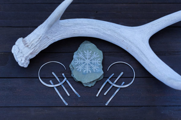 Gods of The Sun - Silver Hoop Earrings - Sol - Image 2