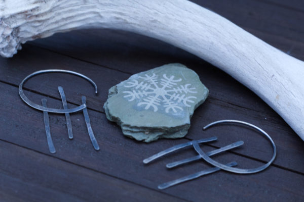 Gods of The Sun - Silver Hoop Earrings - Sol - Image 3