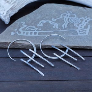 Gods of The Sun - Silver Hoop Earrings - Sol