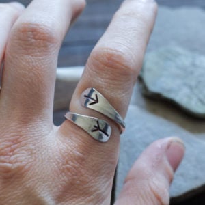 Silver Rune Wrap Ring - Custom Runes