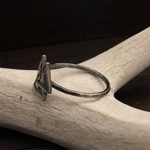 silver valknut stacking ring