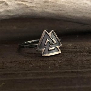 silver valknut stacking ring
