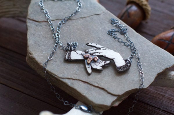 rune hands pendant