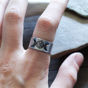 Triple Moon Goddess Ring