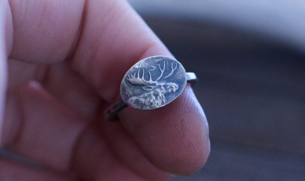 silver moose ring