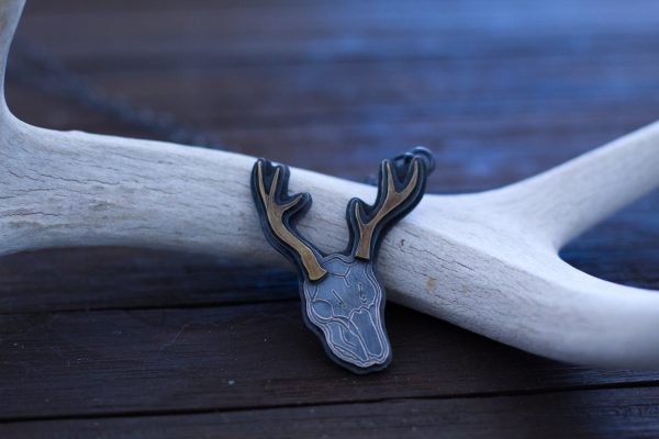 silver deer skull pendant