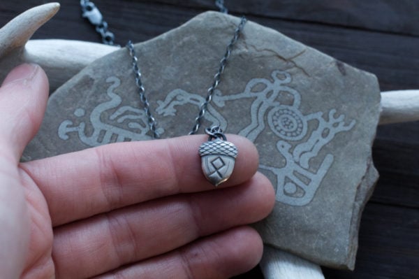 acorn rune pendant