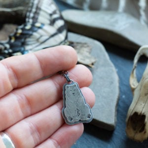 berkano rune bear pendant