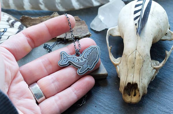 blue whale pendant necklace