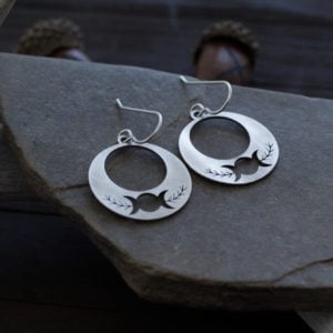 triple moon earrings