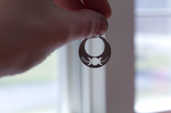 triple moon earrings