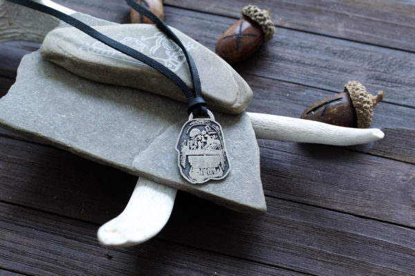 Odin Riding Sleipnir Rock Carving Pendant