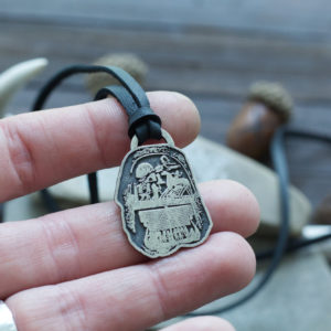 Odin Riding Sleipnir Rock Carving Pendant