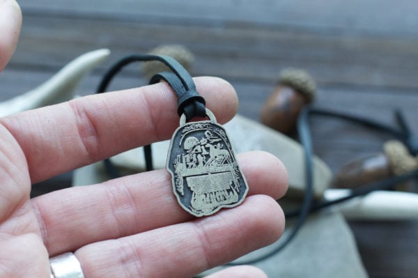 Odin Riding Sleipnir Rock Carving Pendant