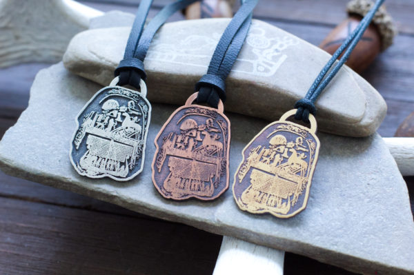 Odin Riding Sleipnir Rock Carving Pendant