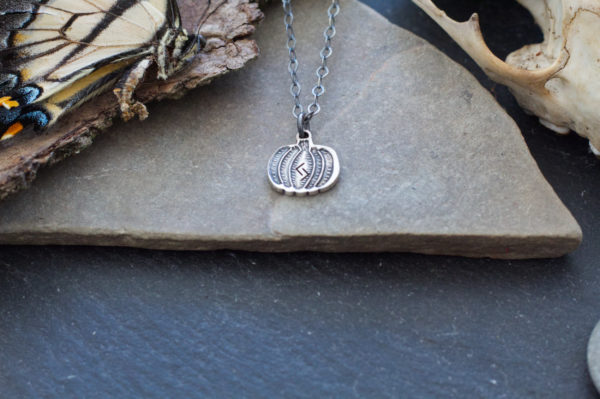 pumpkin rune charm necklace