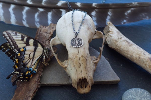 pumpkin rune charm necklace