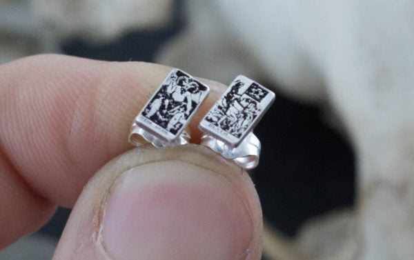 tarot card stud earrings