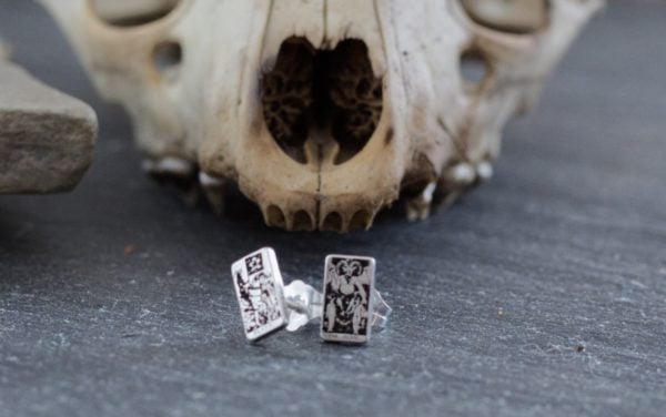 tarot card stud earrings
