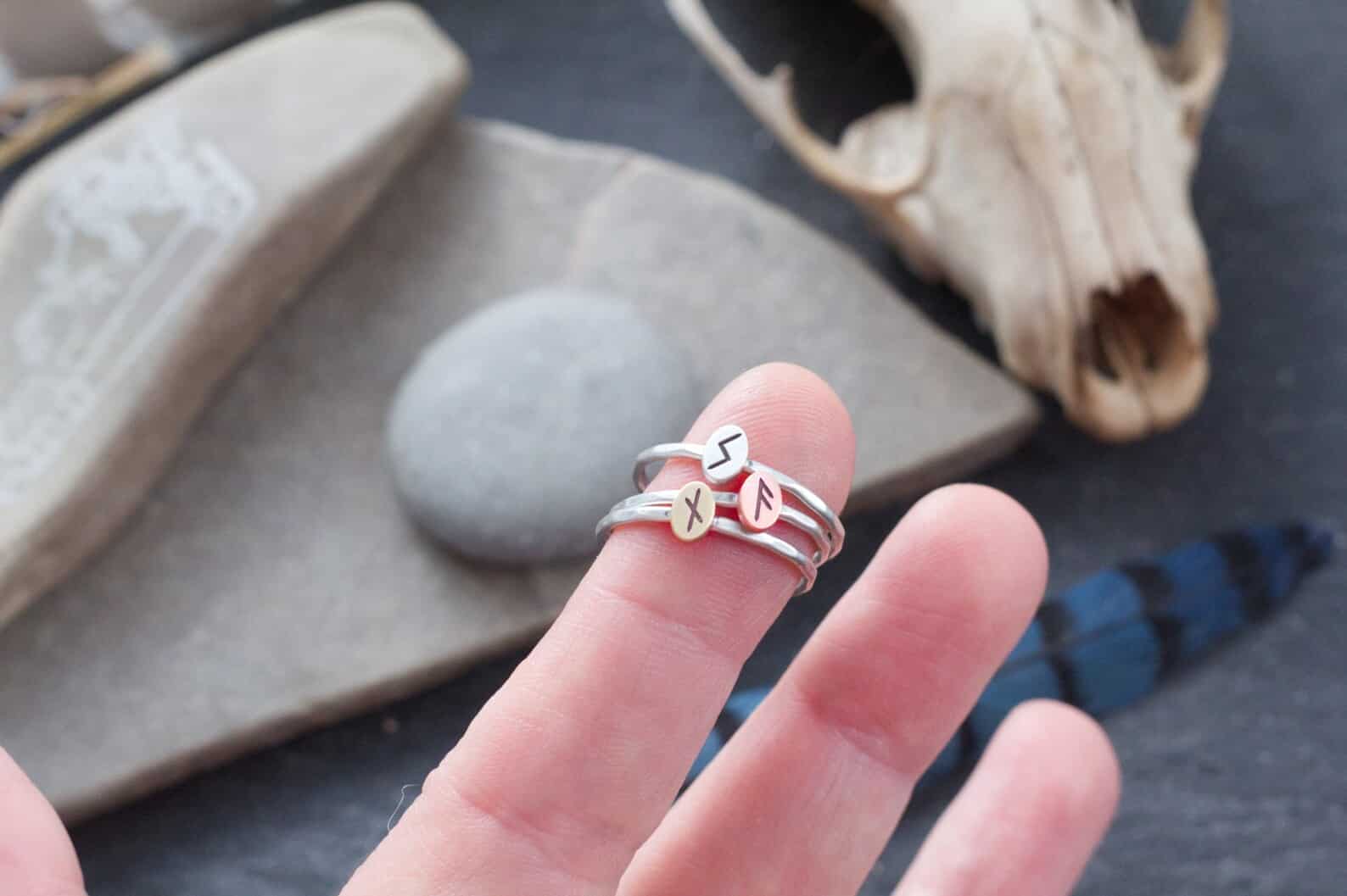 tiny rune ring for women