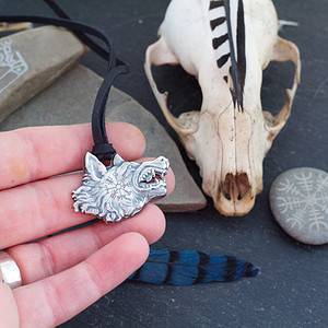 Fenrir Pendant Necklace with Vegvisir