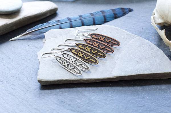 Loki Earrings in Elder Futhark Runes - Image 2