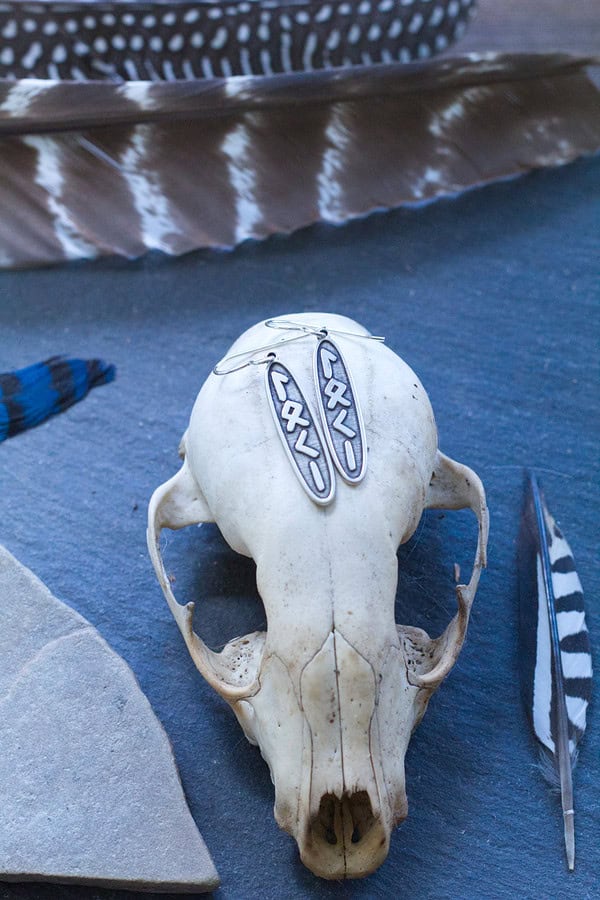 Loki Earrings in Elder Futhark Runes - Image 3