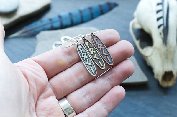 Loki Earrings in Elder Futhark Runes - Image 4