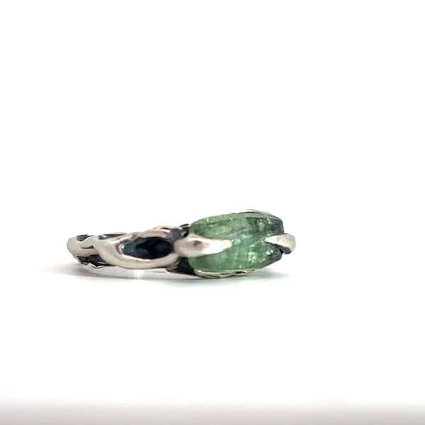Claw Set Green Kyanite Sterling Silver Ring - Size 7.25 - Image 4