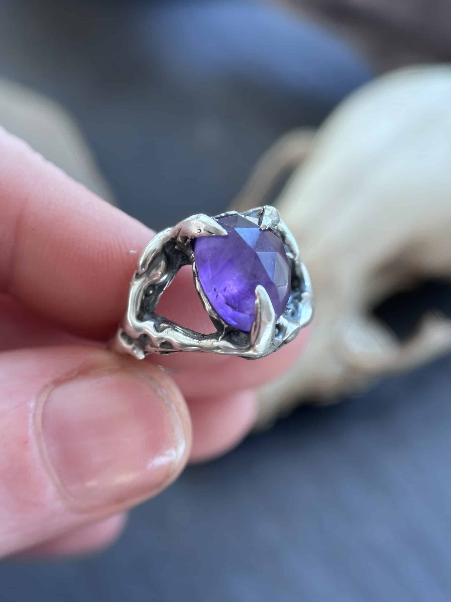 Claw Set Amethyst Ring