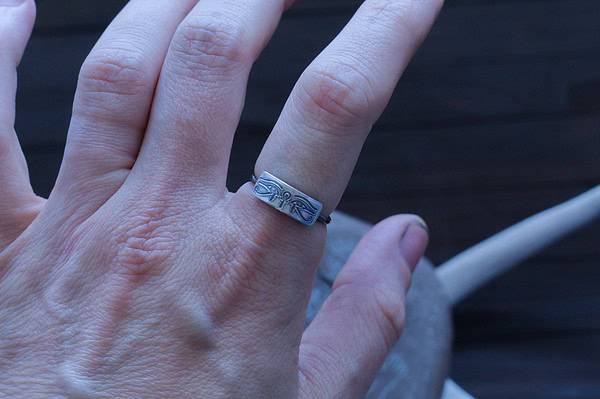 Eye of Horus + Eye of Ra Ring - Ankh - Ancient Egyptian Symbol Jewelry - Silver Ring - Dark Minimal - Gothic - Image 5