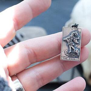 The Fool Major Arcana Tarot Card in Sterling Silver Pendant Necklace - Embrace Optimism & Infinite Possibilities