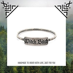 Witch Bitch - Dainty Silver Stacking Ring - Witchcraft - Coven Jewelry - Sister Witch - Pagan - Wiccan