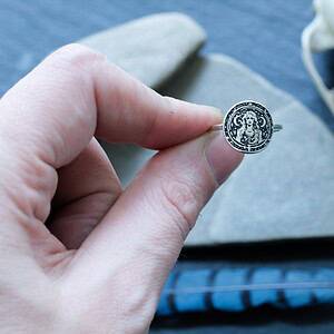 Hecate Greek Goddess Sterling Silver Disc Round Ring - Gift for Witch Woman - Sister Coven