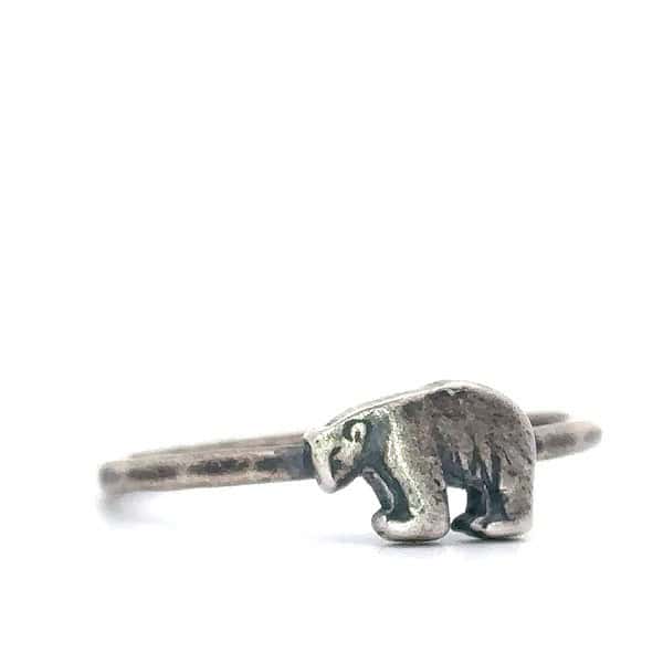 Silver Bear Ring, Bear Ring, Unique Silver Bear Jewelry, Animal Ring, Gift For Her, Animal Jewelry, Grizzly Bear Ring, Viking Bear Ring - Image 3